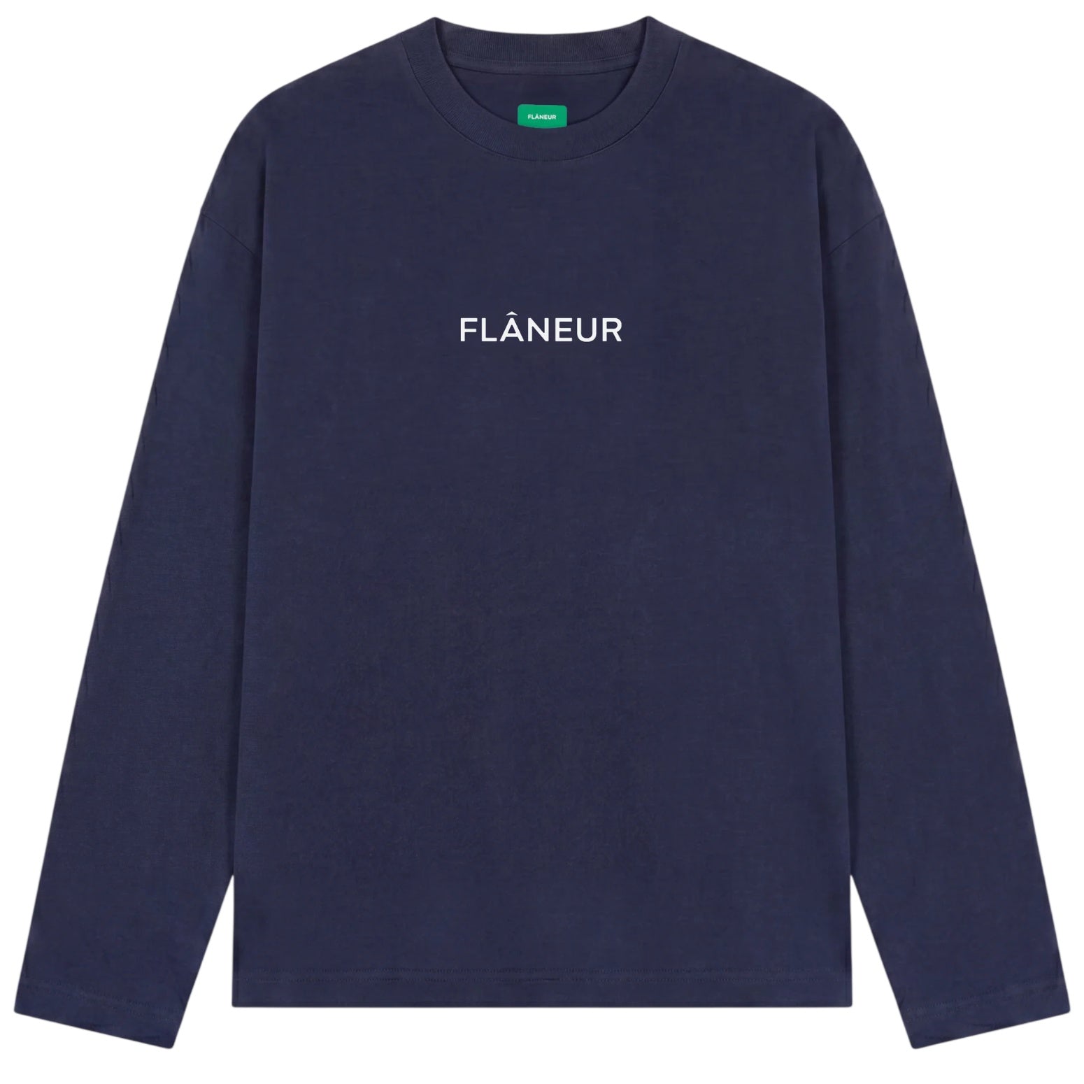 Flâneur Box Logo Longsleeve T-shirt Donker Blauw