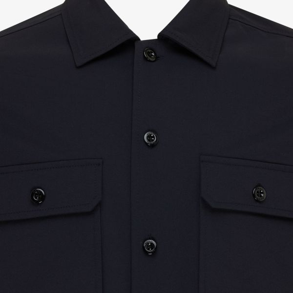 Genti Bucks Monogram Overshirt Navy