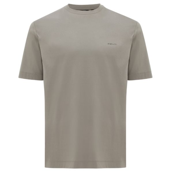 Genti Mercerized Logo T-shirt Bruin