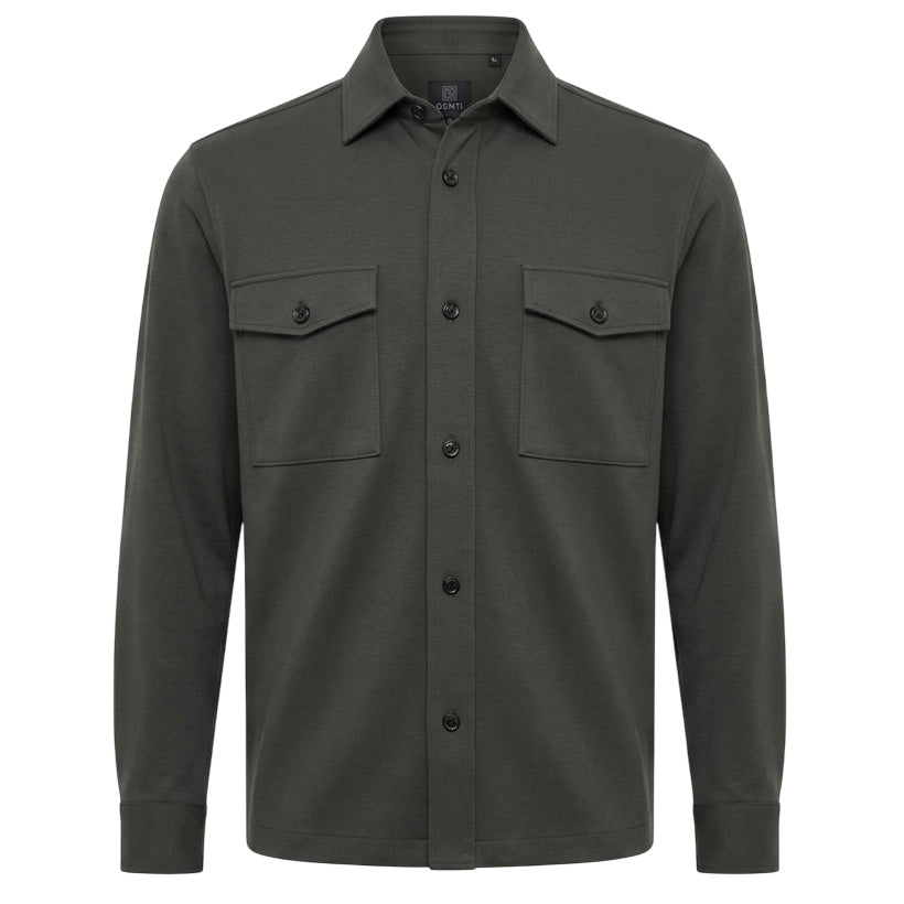 Genti Midtown Overshirt Donker Groen