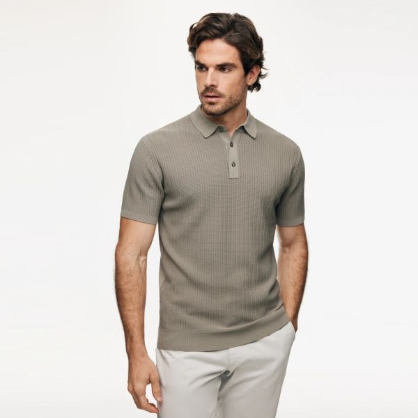 Gentiluomo 3 Buttons Knitted Polo Bruin