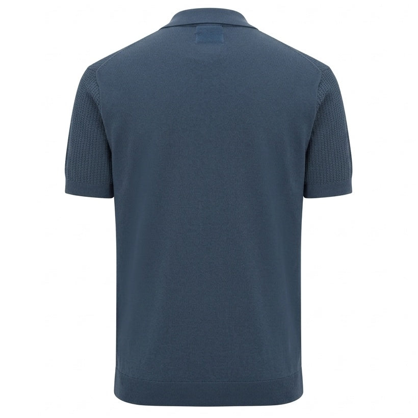 Gentiluomo 3 Buttons Knitted Polo Donker Blauw