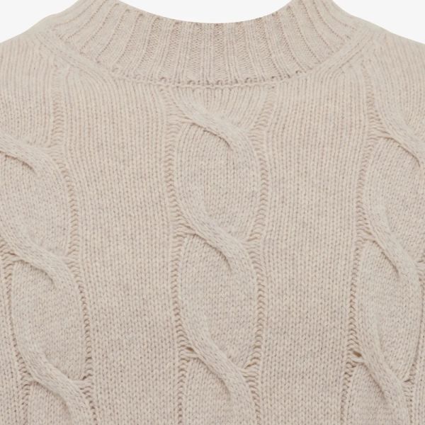 Gentiluomo Cable Knit Turtle Sweater Beige