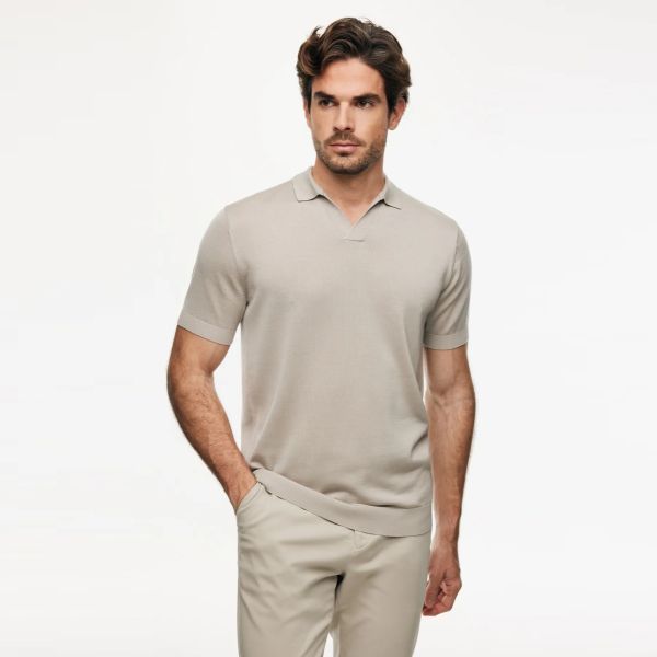 Gentiluomo No Buttons Polo Beige