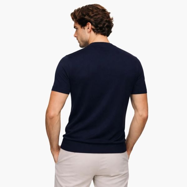 Gentiluomo Round Knitted T-shirt Navy