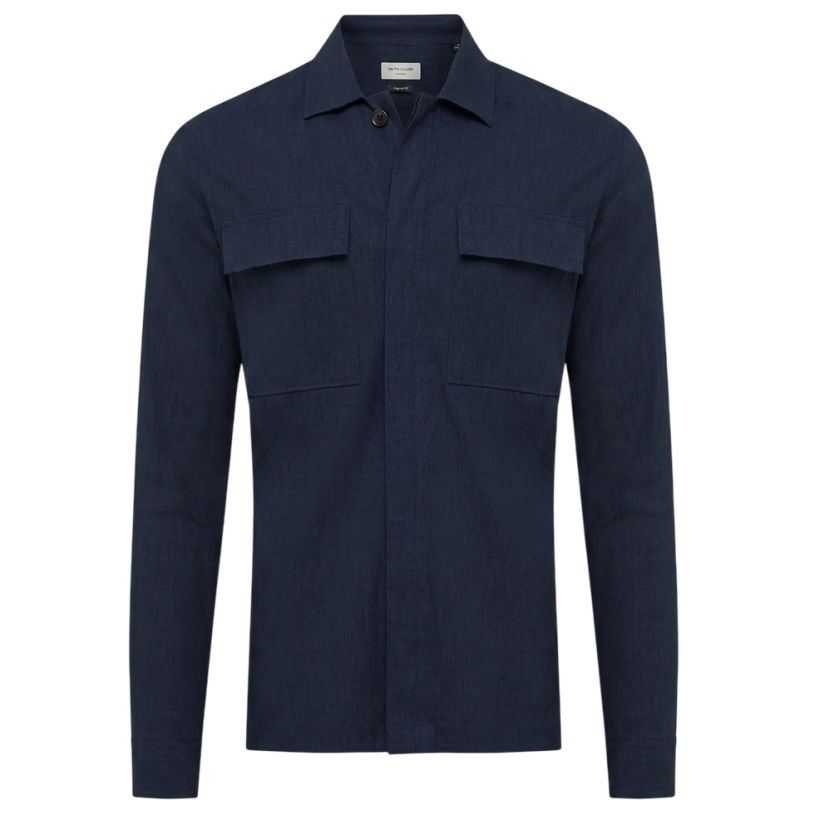 Gentiluomo Treviso Linnen Overshirt Navy
