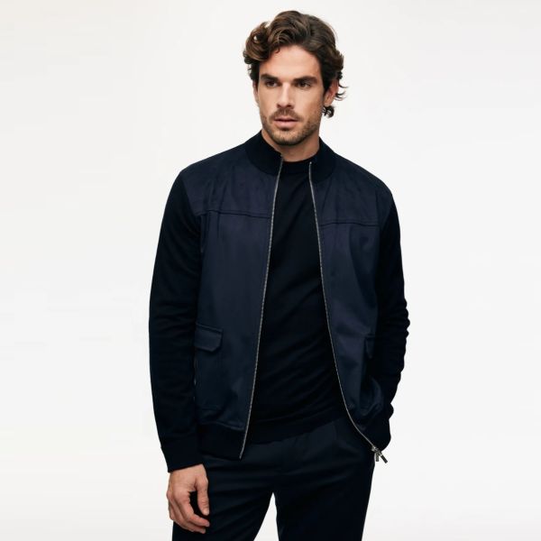 Gentiluomo Wool Zip Jack Navy