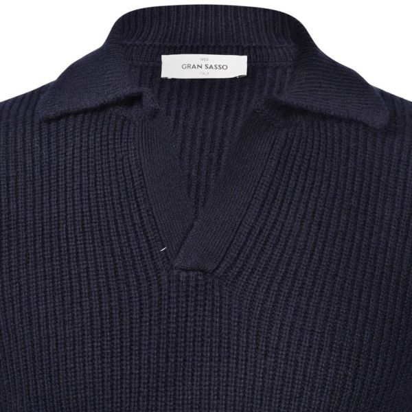 Gran Sasso Tennis Longsleeve Polo Navy