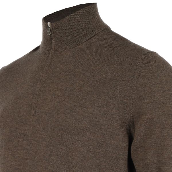 Gran Sasso Zip Mock Sweater Bruin