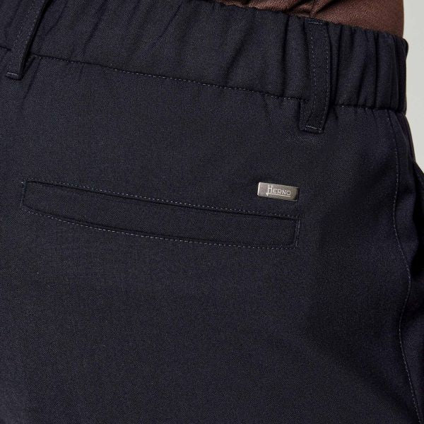 Herno Light Stretch Wool Pantalon Navy