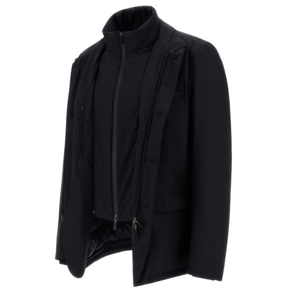 Herno Stand Down Collar Jas Zwart