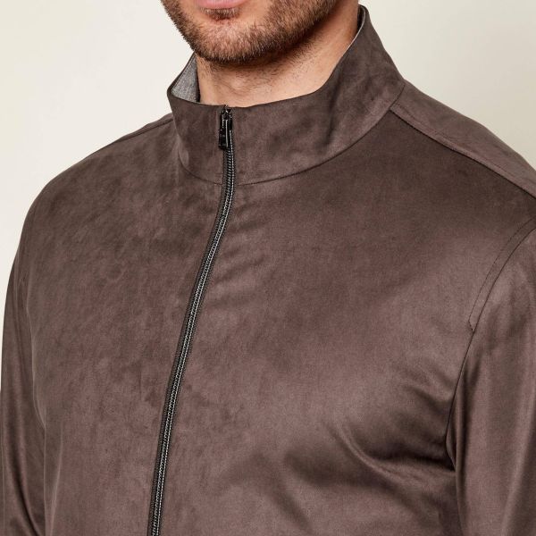 Herno Suede Effect Jas Bruin