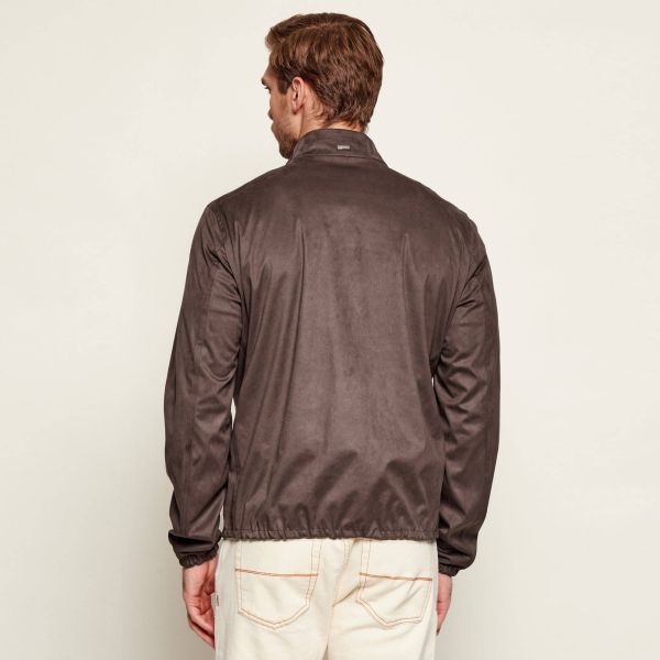 Herno Suede Effect Jas Bruin