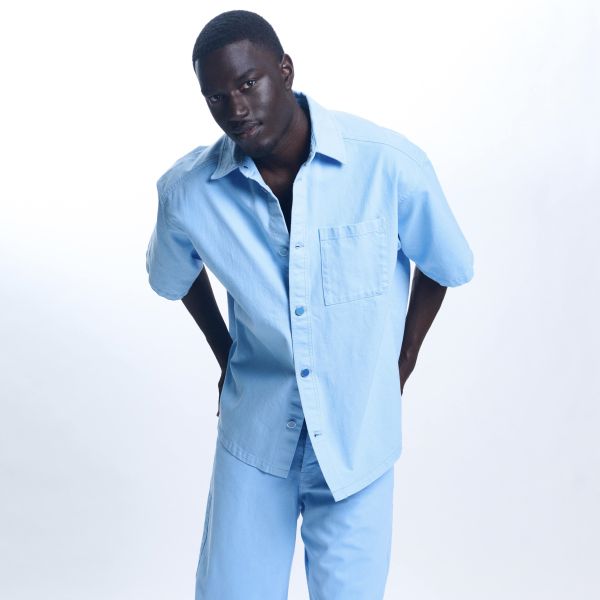 Hopeium Denim Overhemd Licht Blauw