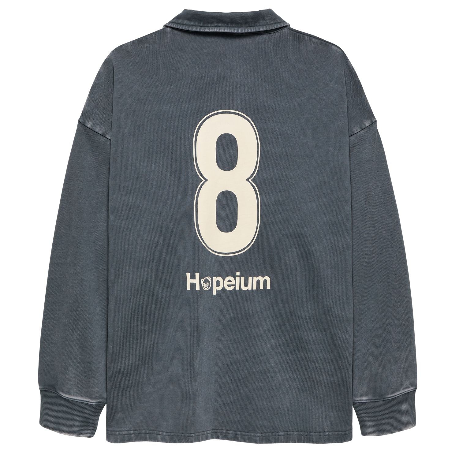 Hopeium Football Gandhi Longsleeve Polo Antraciet