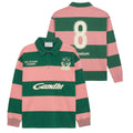Hopeium Football Gandhi Longsleeve Polo Donker Groen/Roze