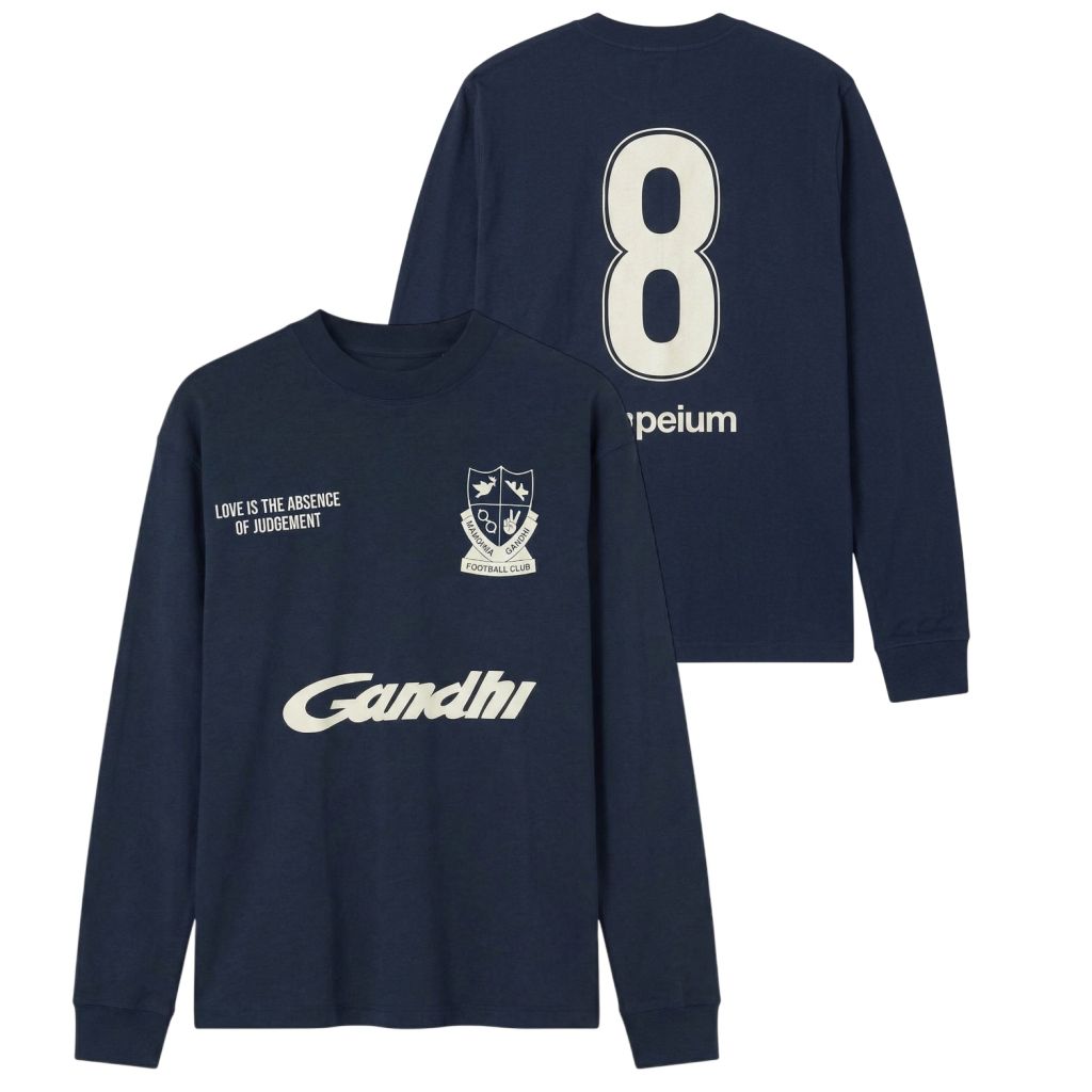 Hopeium Gandhi Longsleeve T-shirt Navy