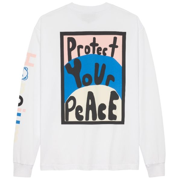 Hopeium Protect Your Peace Longsleeve T-shirt Wit