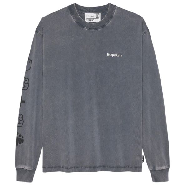 Hopeium Text Longsleeve T-shirt Antraciet