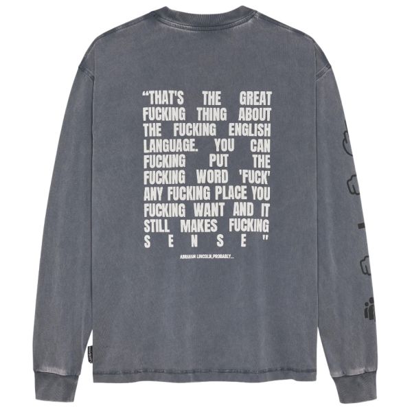 Hopeium Text Longsleeve T-shirt Antraciet