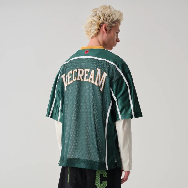 Icecream Cherry Applique Football Top Groen