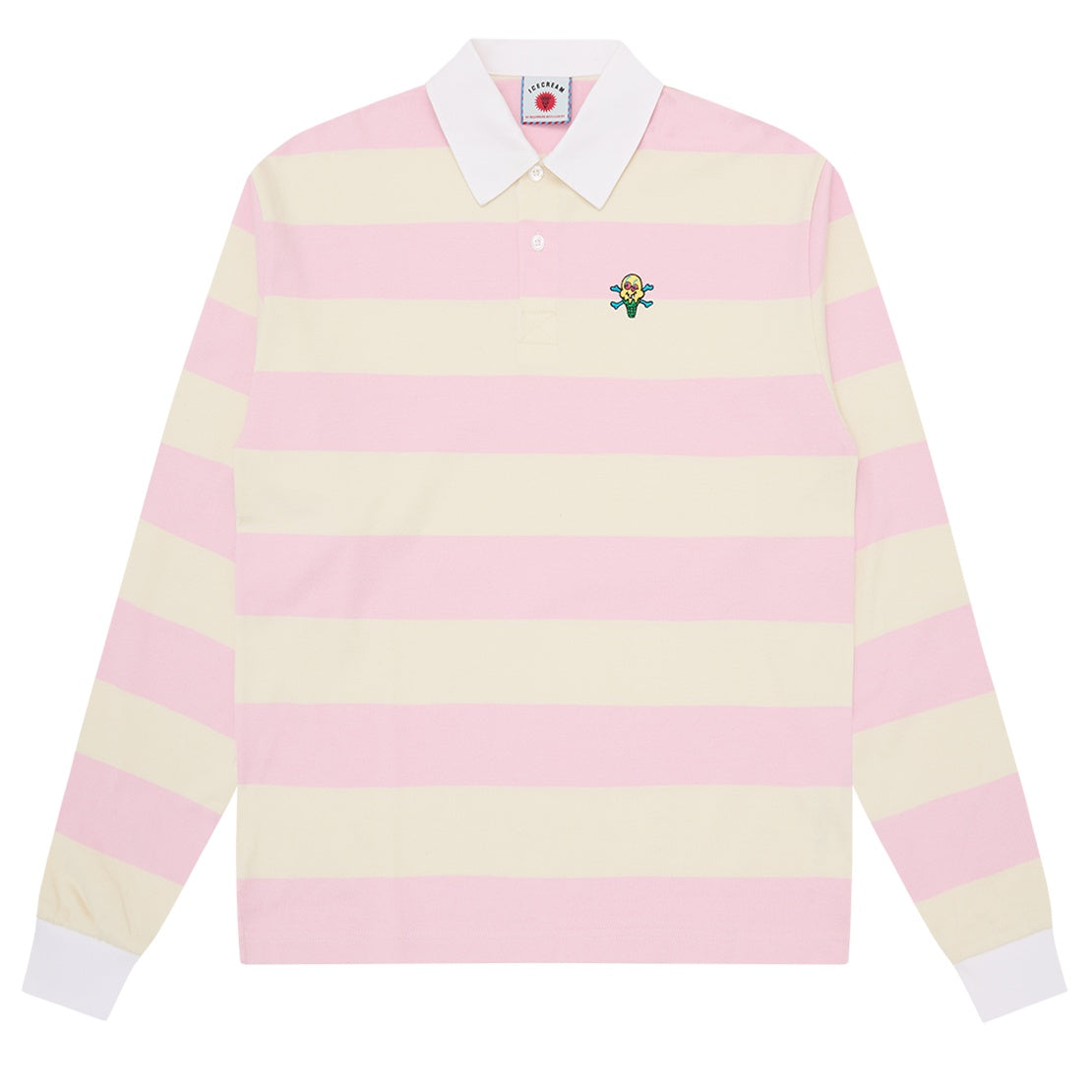 Icecream Cones & Bones Rugby Shirt Roze/Off White