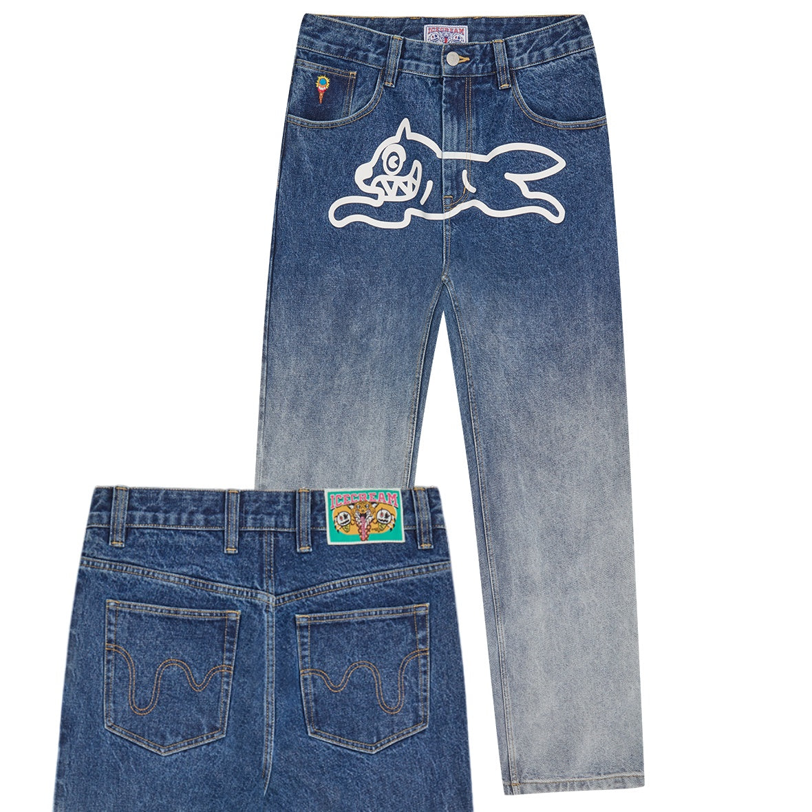Icecream Fade Out Running Dog Double Scoop Jeans Blauw