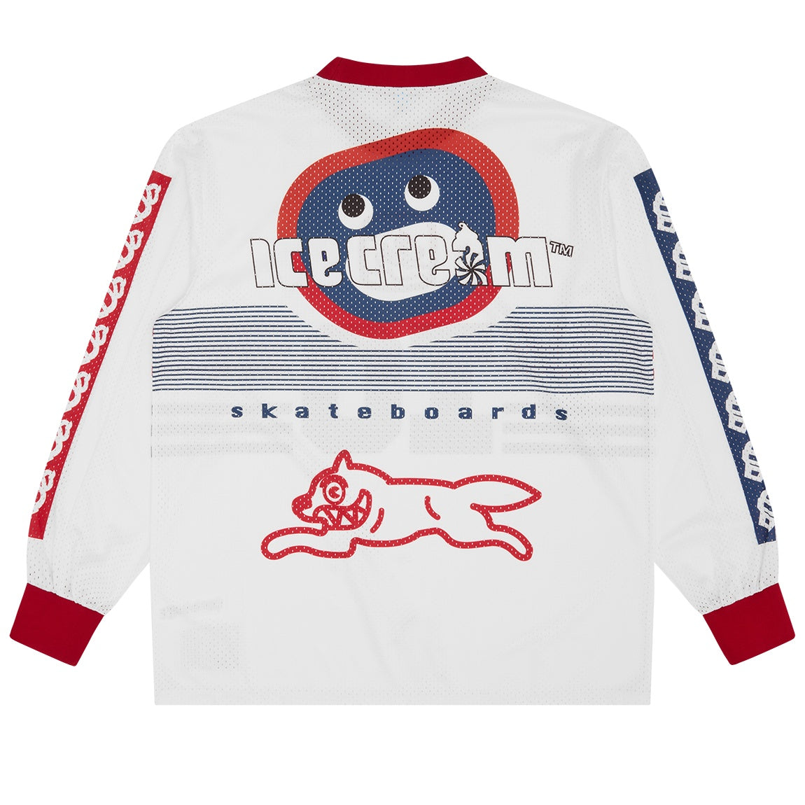 Icecream Moto Mesh Longsleeve T-shirt Wit