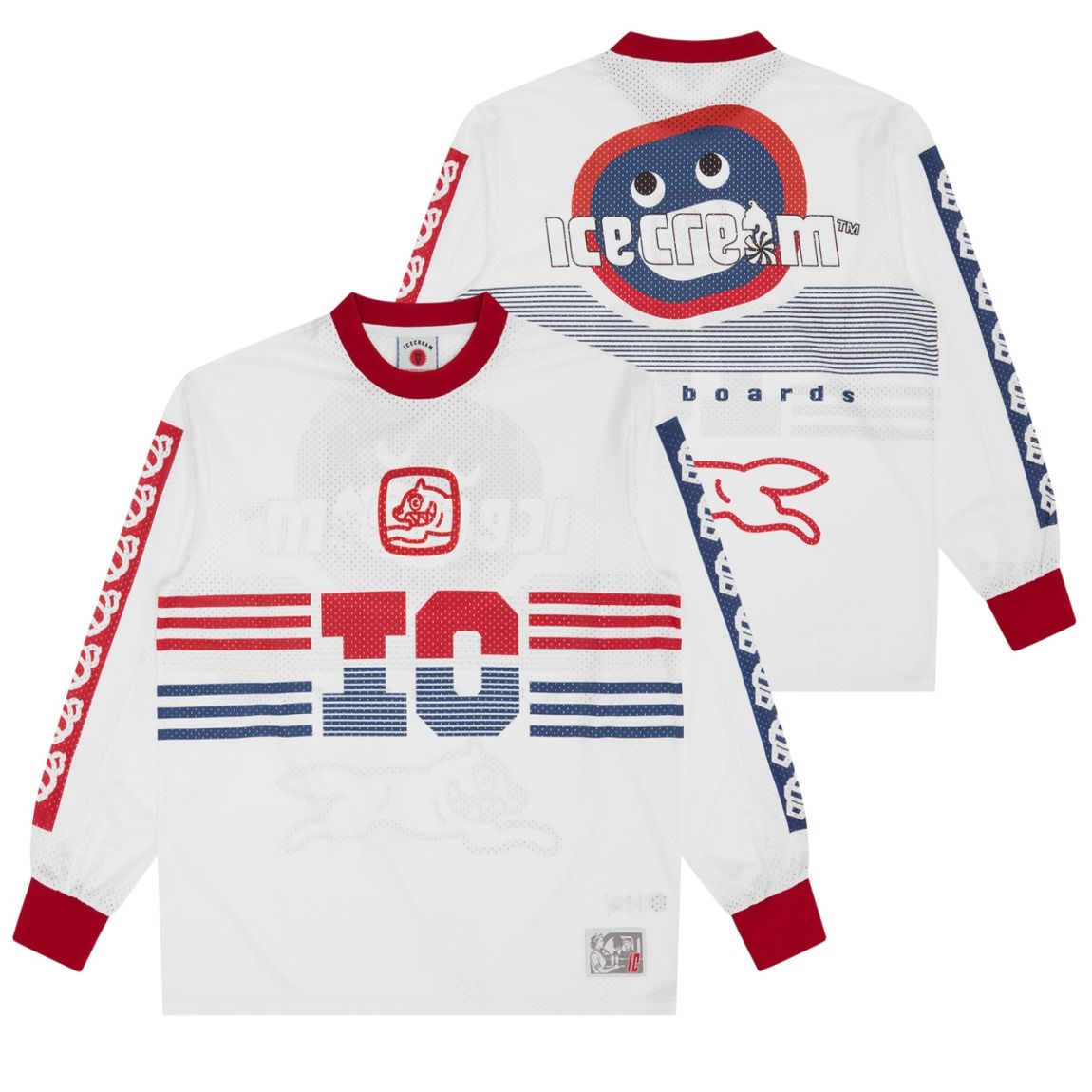 Icecream Moto Mesh Longsleeve T-shirt Wit