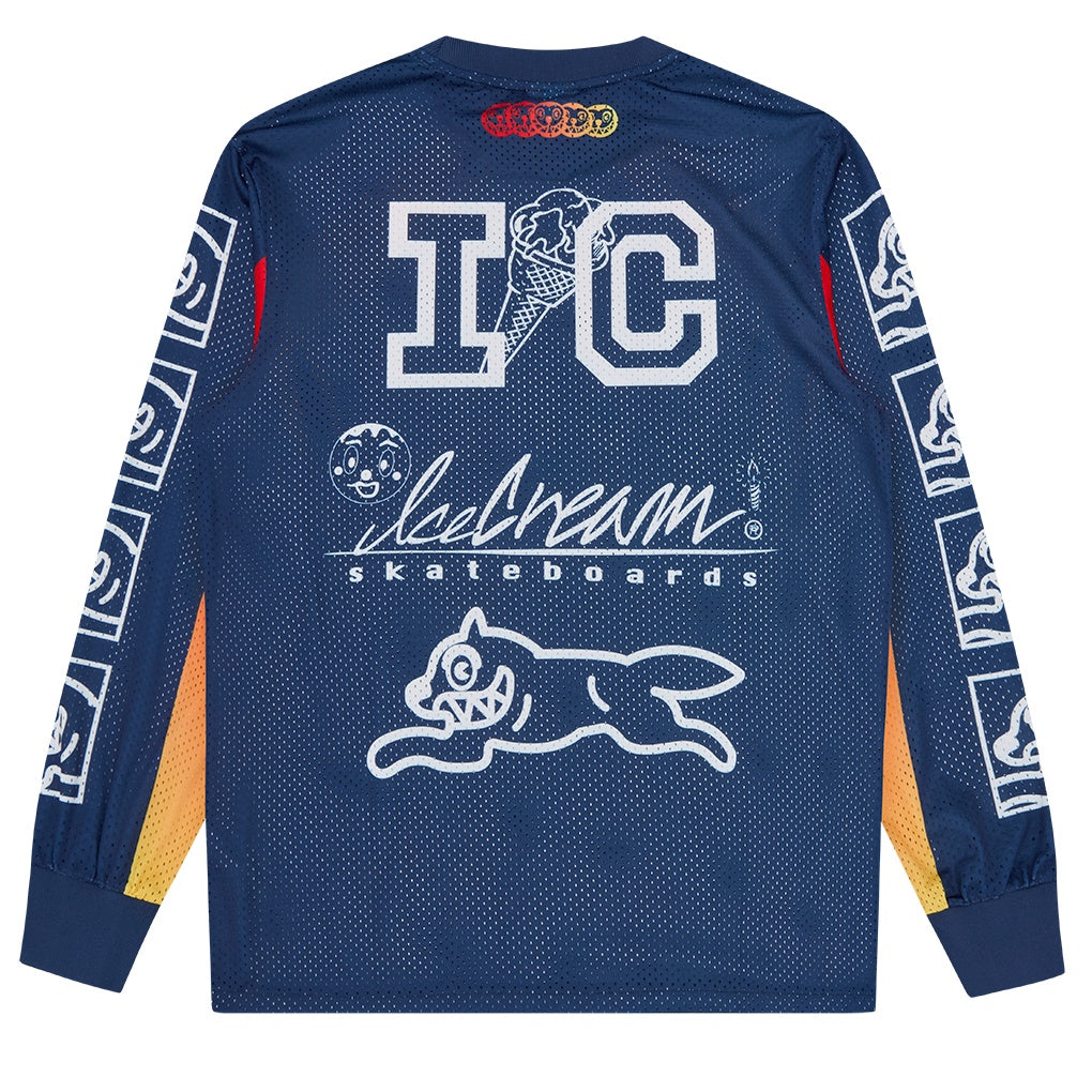 Icecream Moto Racer Mesh Longsleeve T-shirt Navy