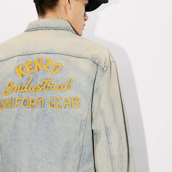 Kenzo Drawn Varsity Denim Trucker Spijkerjas Blauw