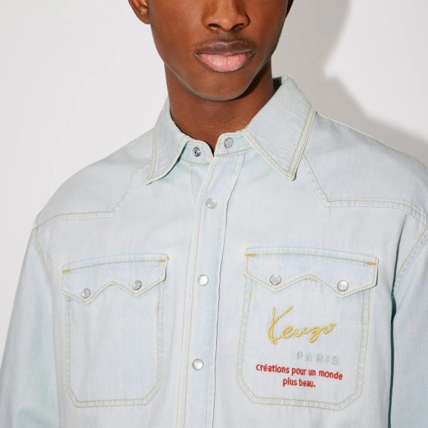 Kenzo Signature Western Overshirt Blauw