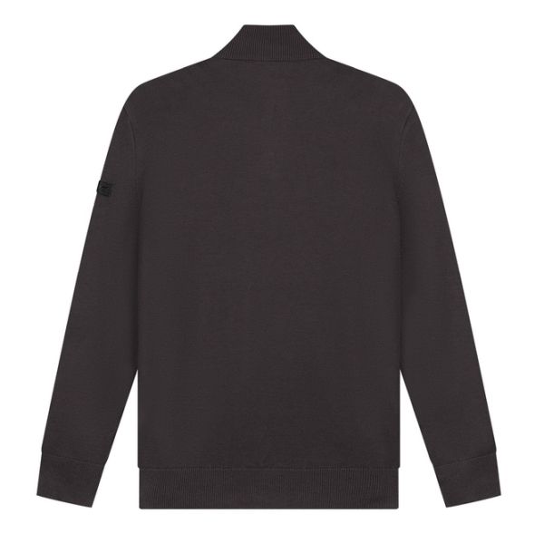 Malelions Knitted Quarter Zip Sweater Bruin