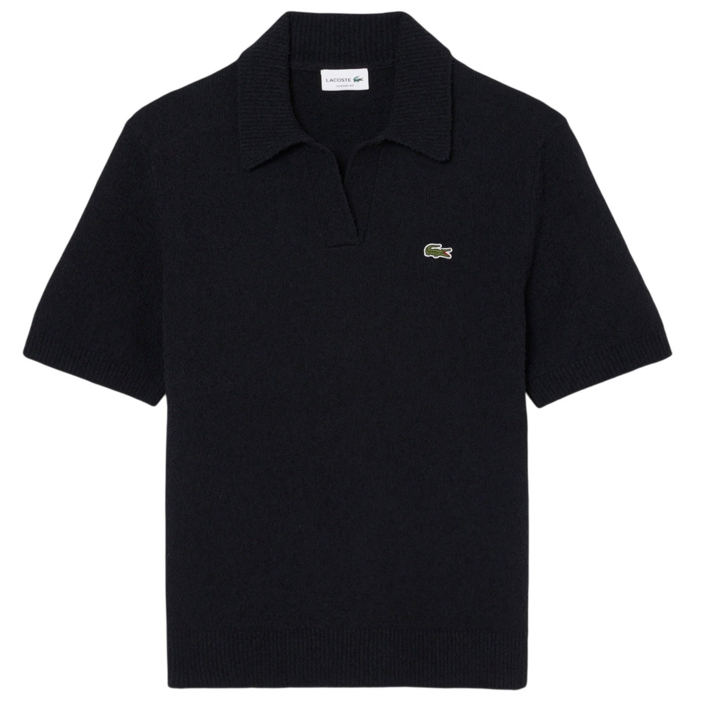 Lacoste Bouclé Knit Polo Zwart