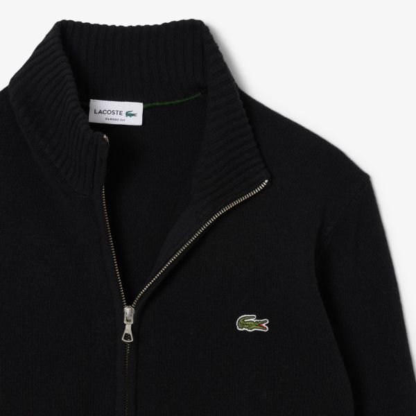 Lacoste Carded Wool Vest Zwart