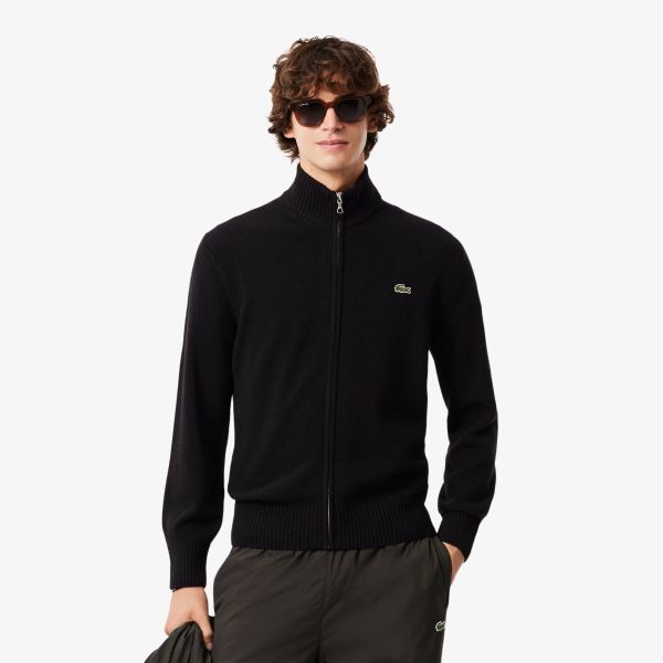 Lacoste Carded Wool Vest Zwart