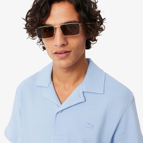 Lacoste Classic Fit Textured Polo Licht Blauw