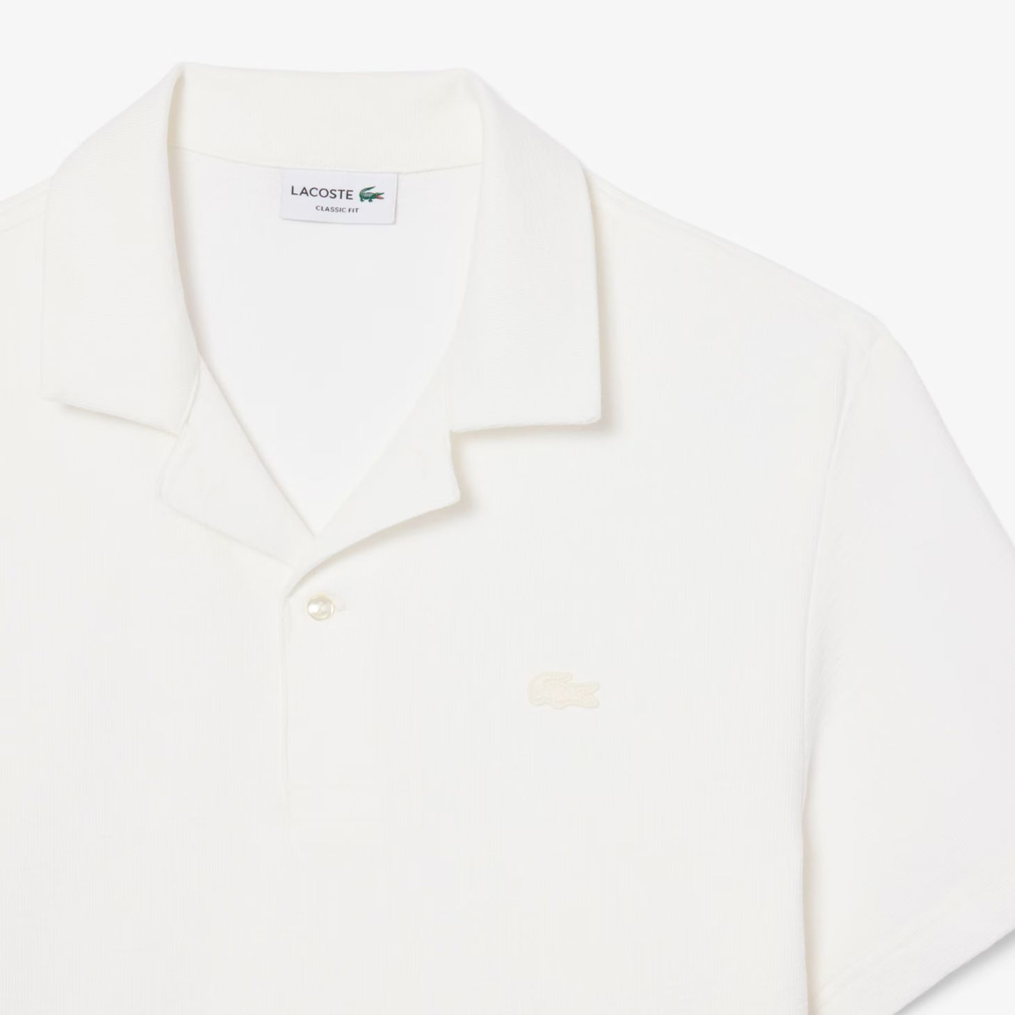 Lacoste Classic Fit Textured Polo Off White