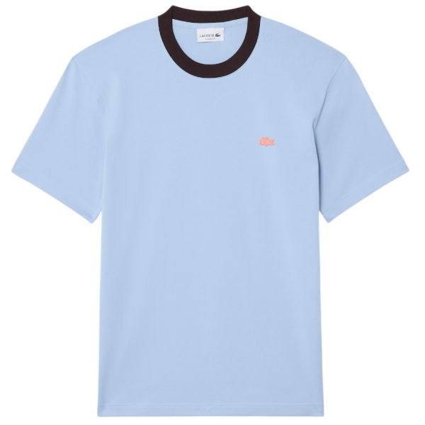 Lacoste Color-Blocked Croc T-shirt Licht Blauw