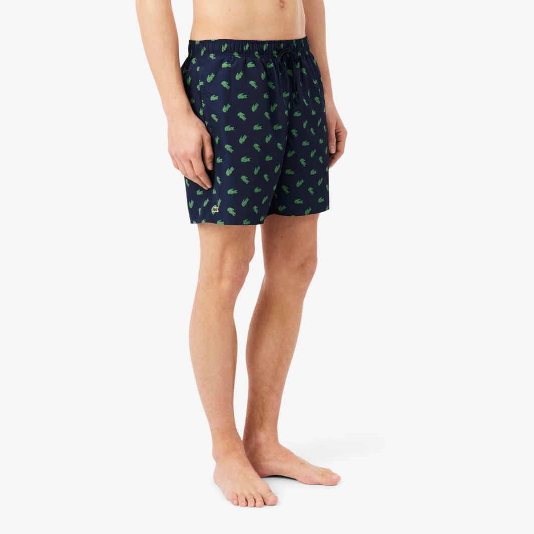 Lacoste Crocodile Print Zwembroek Navy