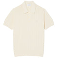 Lacoste Fluid Ribbed Knit Polo Off White