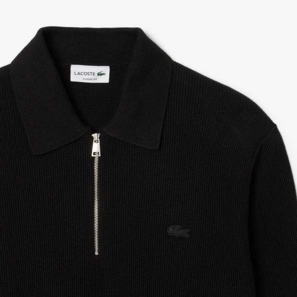 Lacoste Half Zip Collar Sweater Zwart