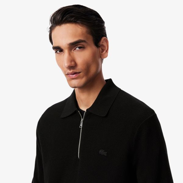 Lacoste Half Zip Collar Sweater Zwart