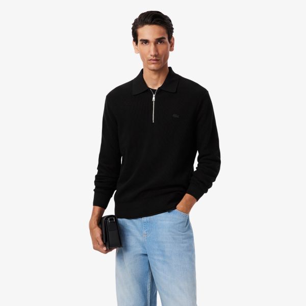 Lacoste Half Zip Collar Sweater Zwart