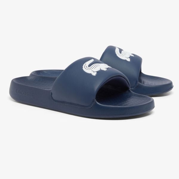 Lacoste Logo Slippers Navy