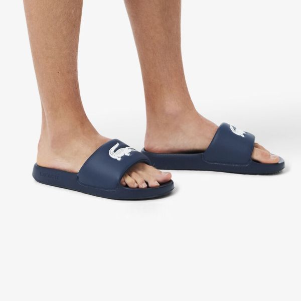 Lacoste Logo Slippers Navy