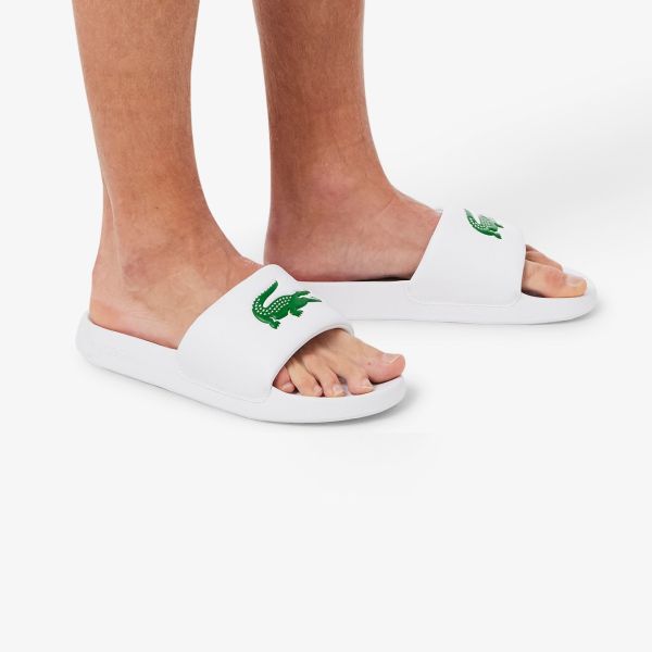 Lacoste Logo Slippers Wit