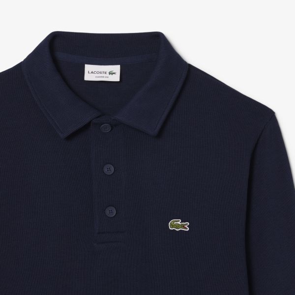 Lacoste Ribbed Polo Sweater Navy