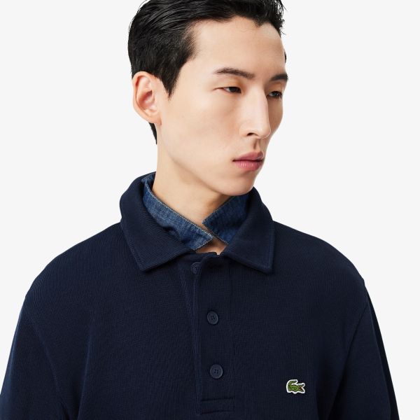 Lacoste Ribbed Polo Sweater Navy