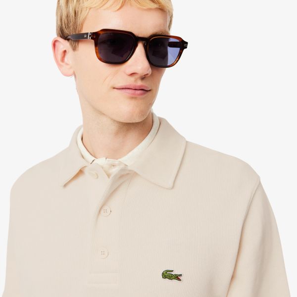 Lacoste Ribbed Polo Sweater Off White